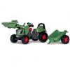 Fendt 516 Vario Pedal Tractor with front loader and trailer.