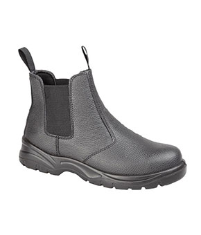 Grafters Black Grain Leather Chelsea Safety Boot