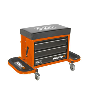 Sealey Mechanic's Utility Seat and Toolbox Orange