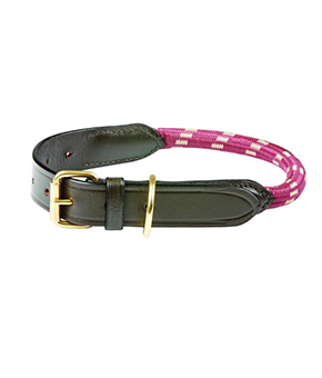 Weatherbeeta Rope Leather Dog Collar - Burgundy/Brown Weatherbeeta Rope Leather Dog Collar - Burgundy/Brown