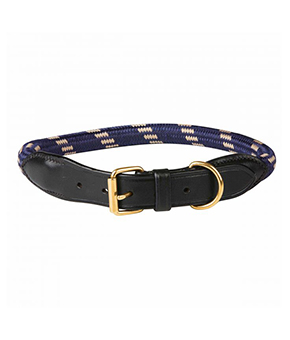 Weatherbeeta Rope Leather Dog Collar Navy/Brown Weatherbeeta Rope Leather Dog Collar Navy/Brown